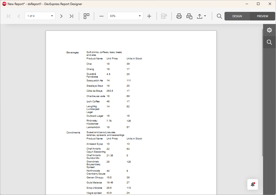 VCL Reports: Report Designer — The Master-Detail Document Preview