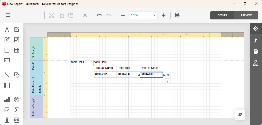 VCL Reports: Report Designer — The Resulting Master-Detail Table Structure