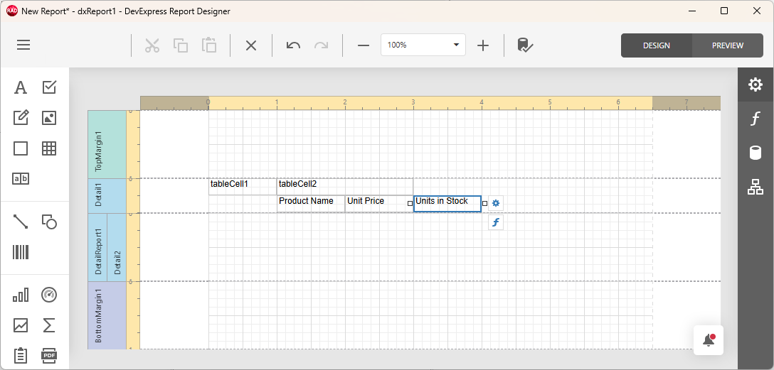 VCL Reports: Report Designer — The Resulting Master Section Structure