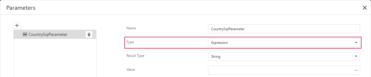 Query Builder Parameter Type