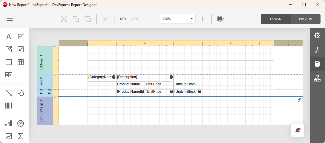 VCL Reports: Report Designer — The Configured Master-Detail Report Layout