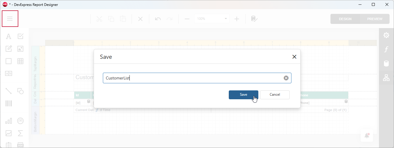 VCL Reports: Report Designer — Save the Report Layout