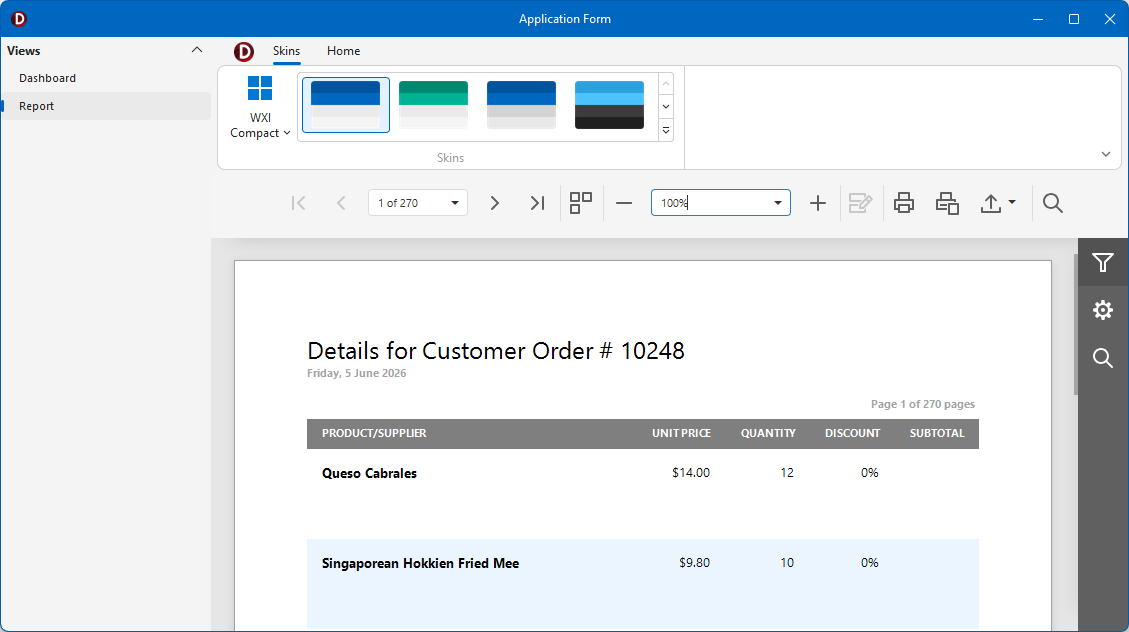 VCL Reports: A Multi-View Application Example