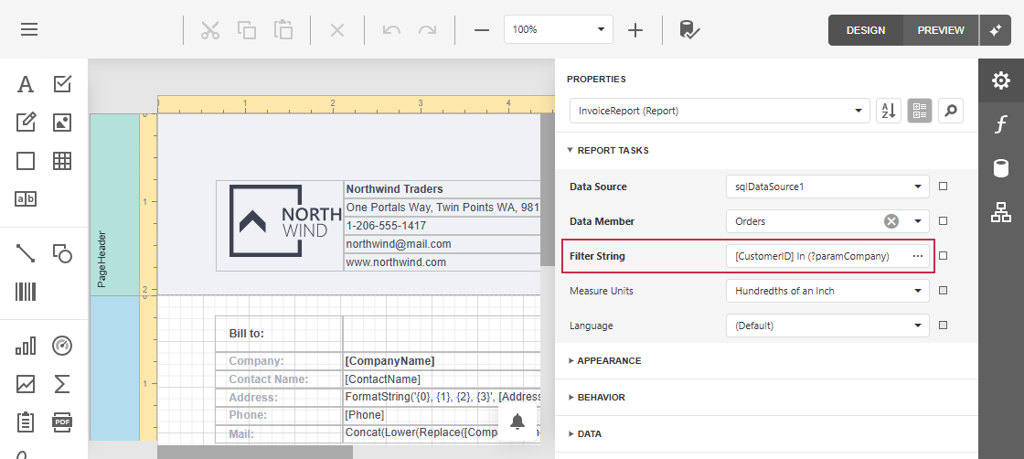VCL Reports: The Filter String Field in the Report Designer Dialog