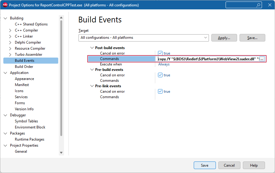 VCL Shared Libraries: Paste the DLL Deployment Command Line