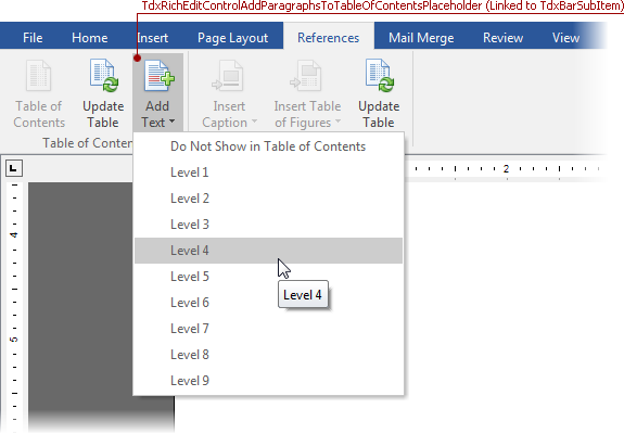 VCL Rich Edit Control: Add Paragraphs to Table of Contents
