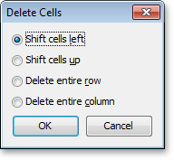 VCL Rich Edit Control: The Delete Cells Dialog