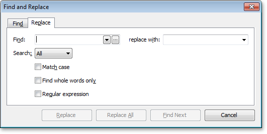 VCL Rich Edit Control: The Find and Replace Dialog - Replace Tab