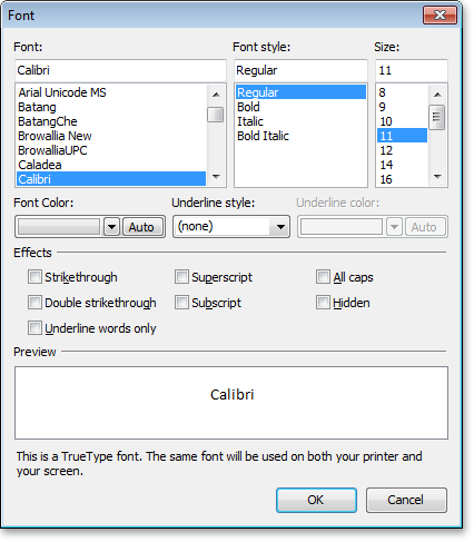 VCL Rich Edit Control: The Font Dialog