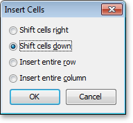 VCL Rich Edit Control: The Insert Cells Dialog