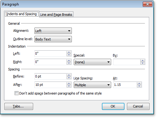 VCL Rich Edit Control: The Paragraph Dialog