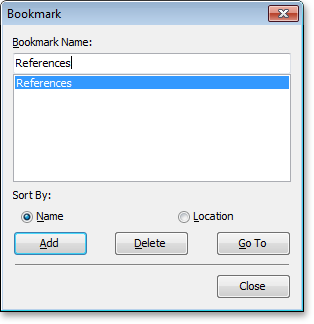 VCL Rich Edit Control: The Bookmark Dialog