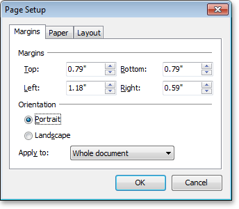 VCL Rich Edit Control: Page Setup - Margins