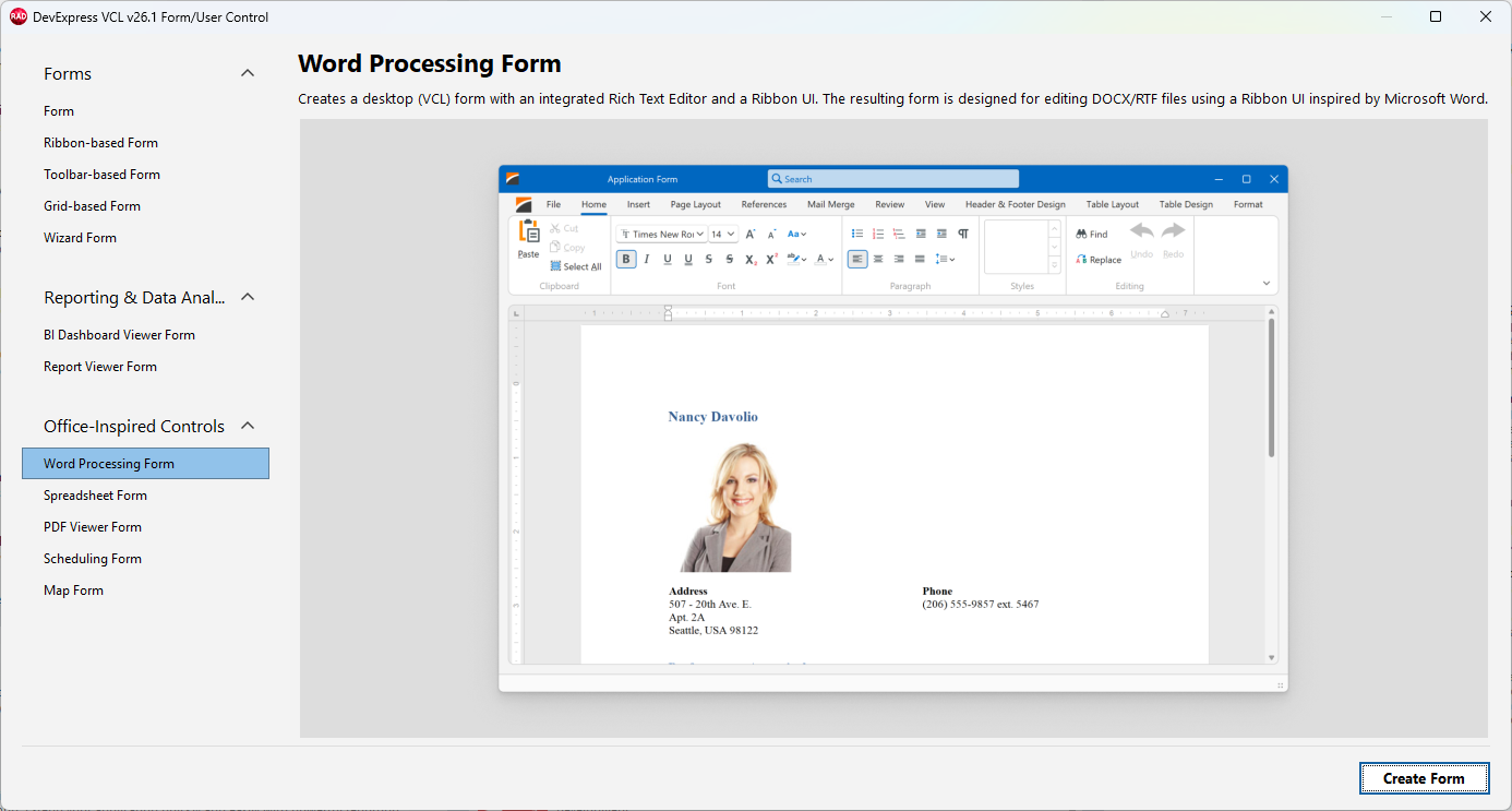 VCL Rich Edit: The "Word Processing Form" Template