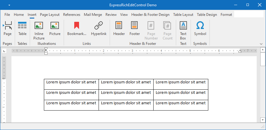 VCL Rich Edit Control: A Table Example