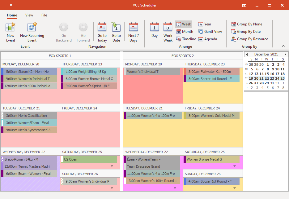 Scheduler Week View