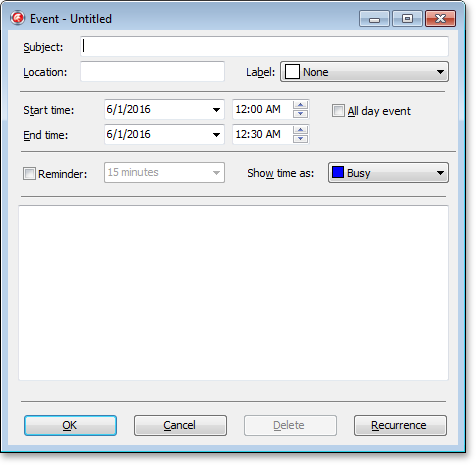 VCL Scheduler: The Event Dialog
