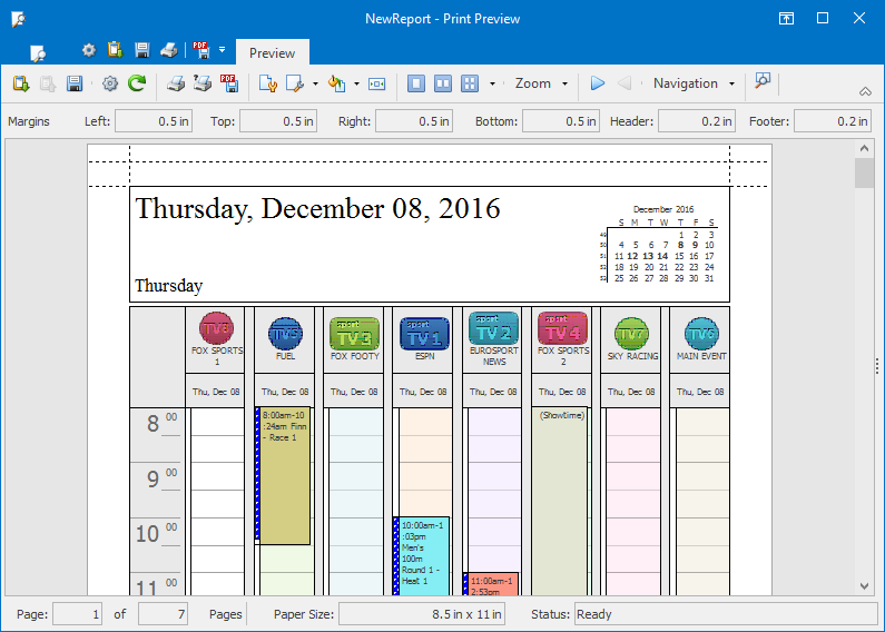 VCL Scheduler: The Print Preview Dialog