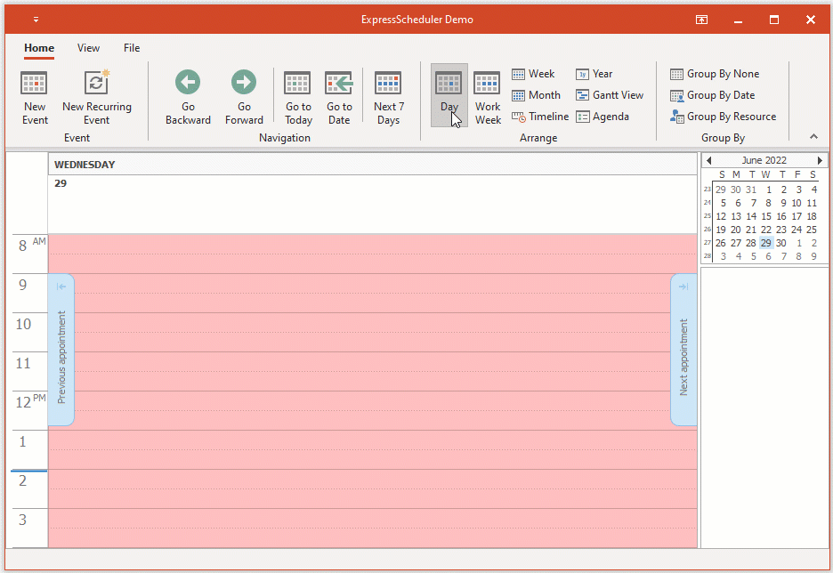 Ready-to-use Ribbon UI for the Scheduler Control