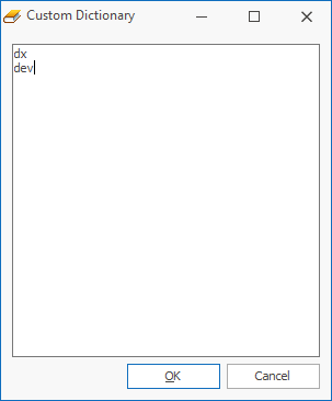 Custom Dictionary Dialog