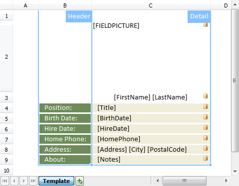 is that possible to set template property as a data source for