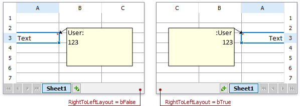 VCL Spreadsheet: Left-to-Right and Right-to-Left Worksheet Layouts