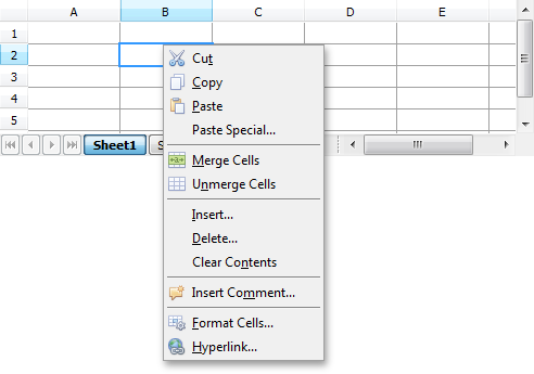 Cell Context Menu