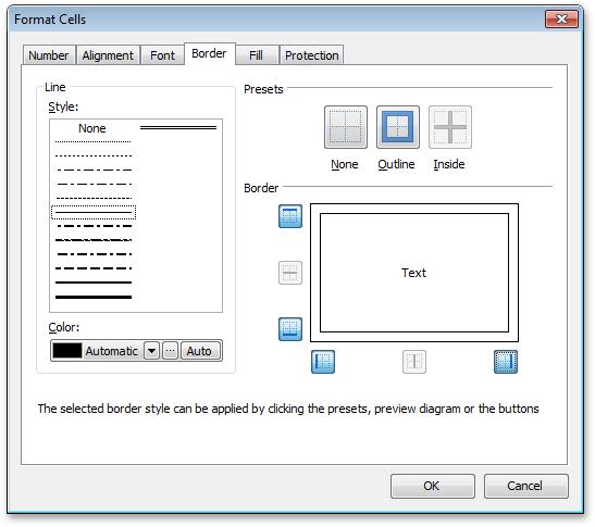 VCL SpreadSheet: The Format Cells Dialog - Borders