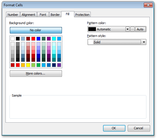 Cell Fill Settings