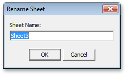 The Rename Sheet Dialog