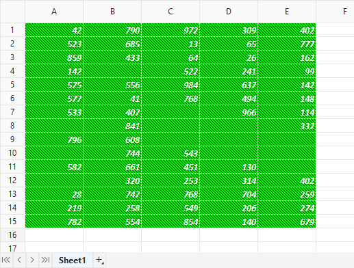 VCL Spreadsheet: A Custom Cell Style Applied to All Cells in the Populated Area