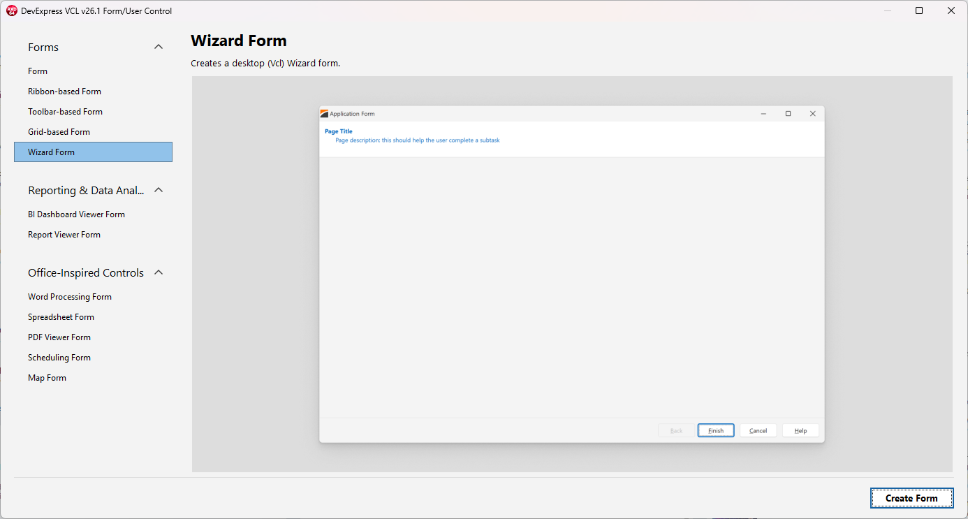 VCL Wizard Control — A Wizard Form Template