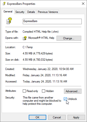 Unblock CHM