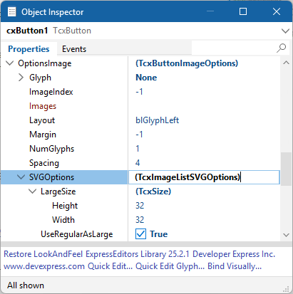 VCL SVG Icon Settings