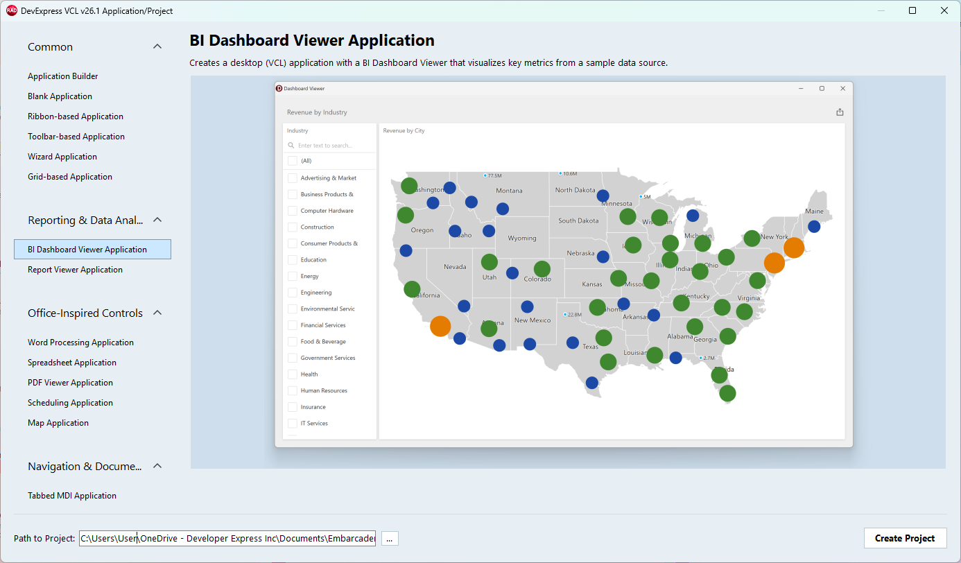 VCL BI Dashboards: The Dashboard App Template Page