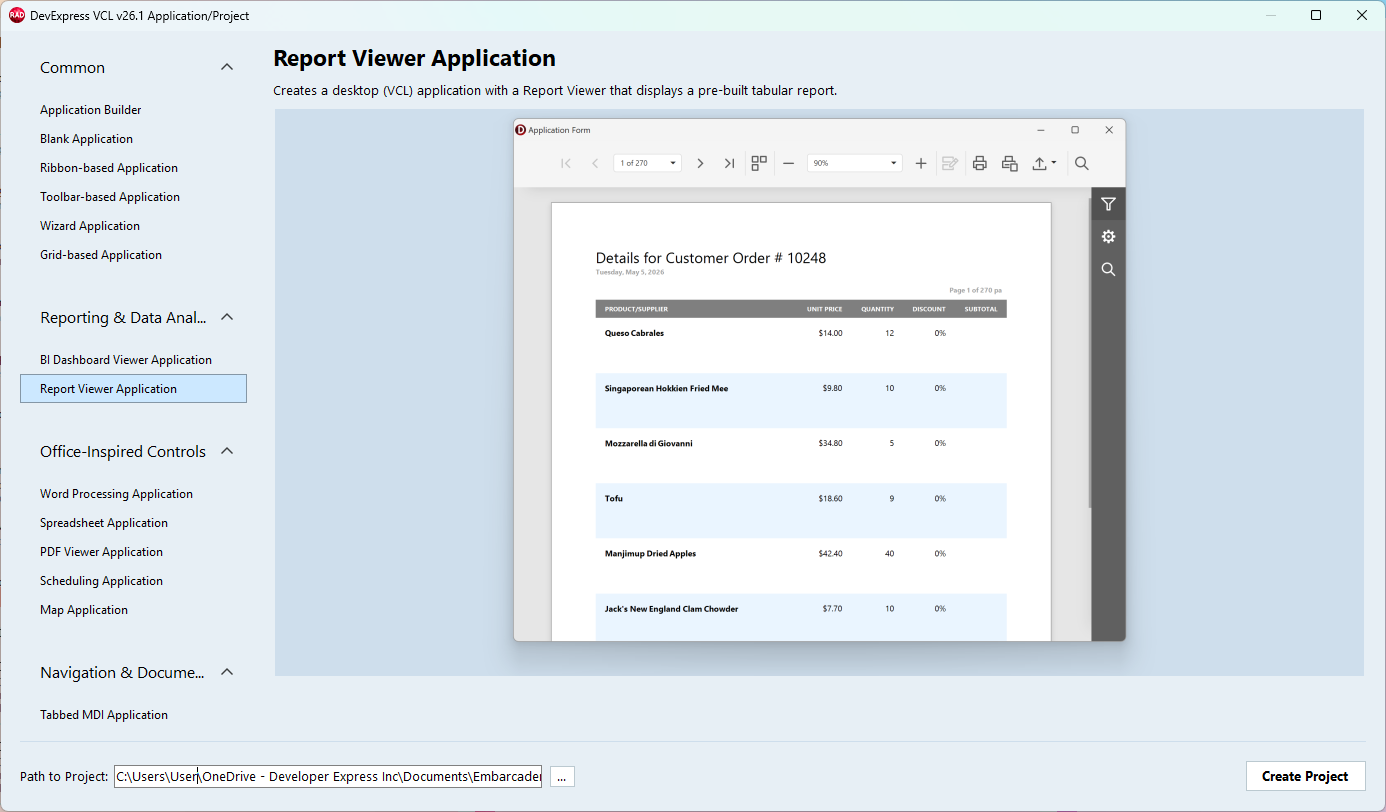 VCL Reports: The Report App Template Page
