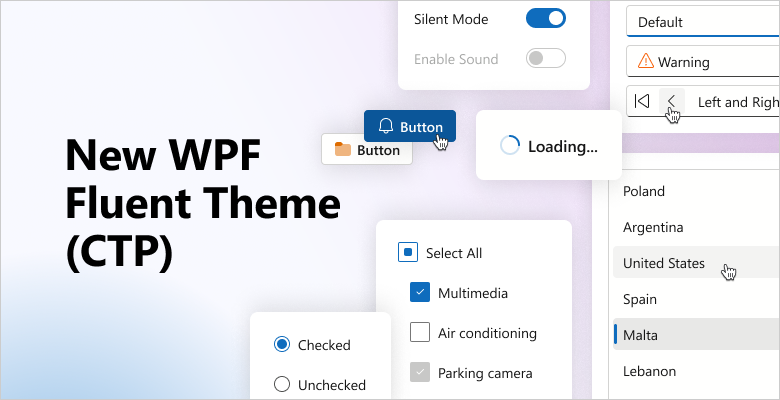 WPF Fluent Theme, DevExpress