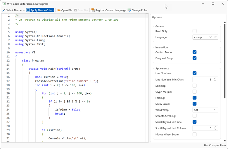 WPF Monaco Editor, DevExpress
