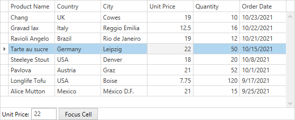 Grid - Focus a Row with the Specified Value