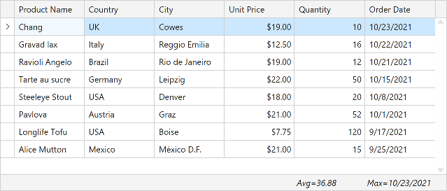 DevExpress WPF | Grid Control - Total Summary Customization