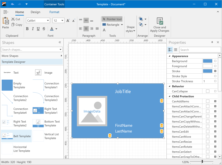 Item Template Designer Window