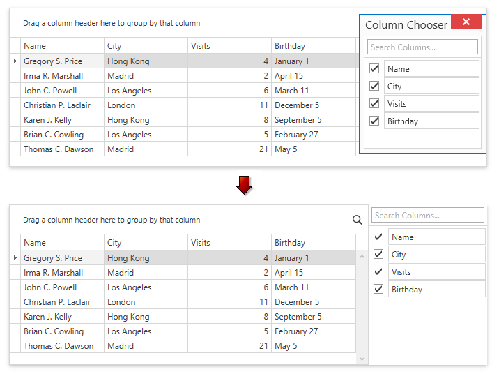 WPF Standalone Column Chooser