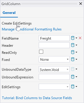 GridControl Tutorial Create EditSettings