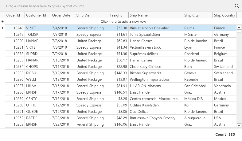 gridcontrol devexpress wpf