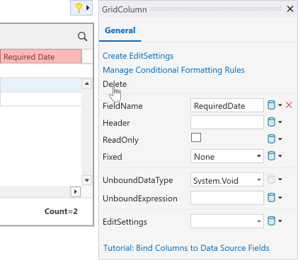 WPF Data Grid - Delete Column