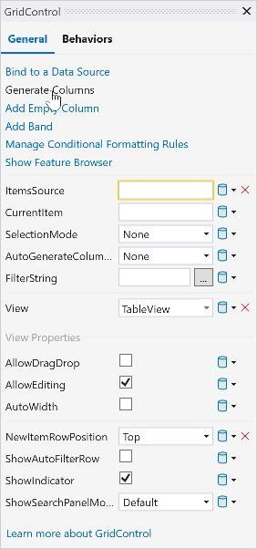 GridControl Tutorial Generate Columns