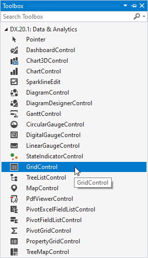 GridControl Tutorial Toolbox