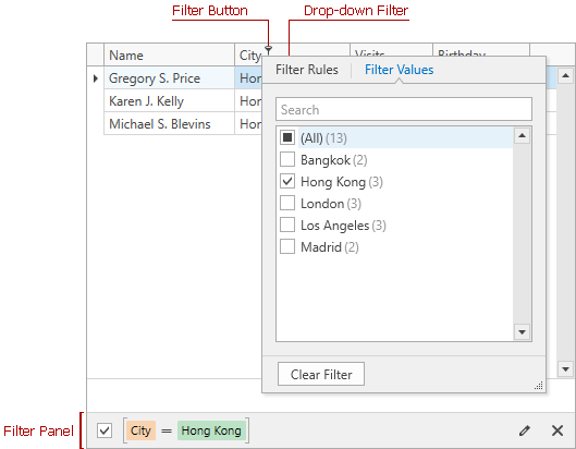 Grudge vores Jeg er stolt Filter Data | WPF Controls | DevExpress Documentation