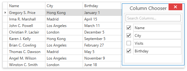 ShowAllColumns (Default) - displays [](xref:DevExpress.Xpf.Grid.GridControl)'s columns as checked list