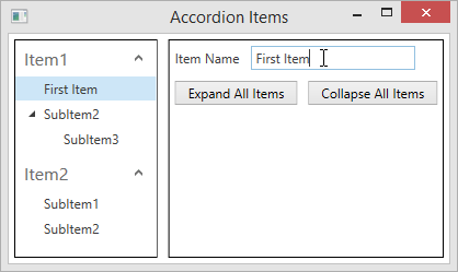 Accordion Data Binding